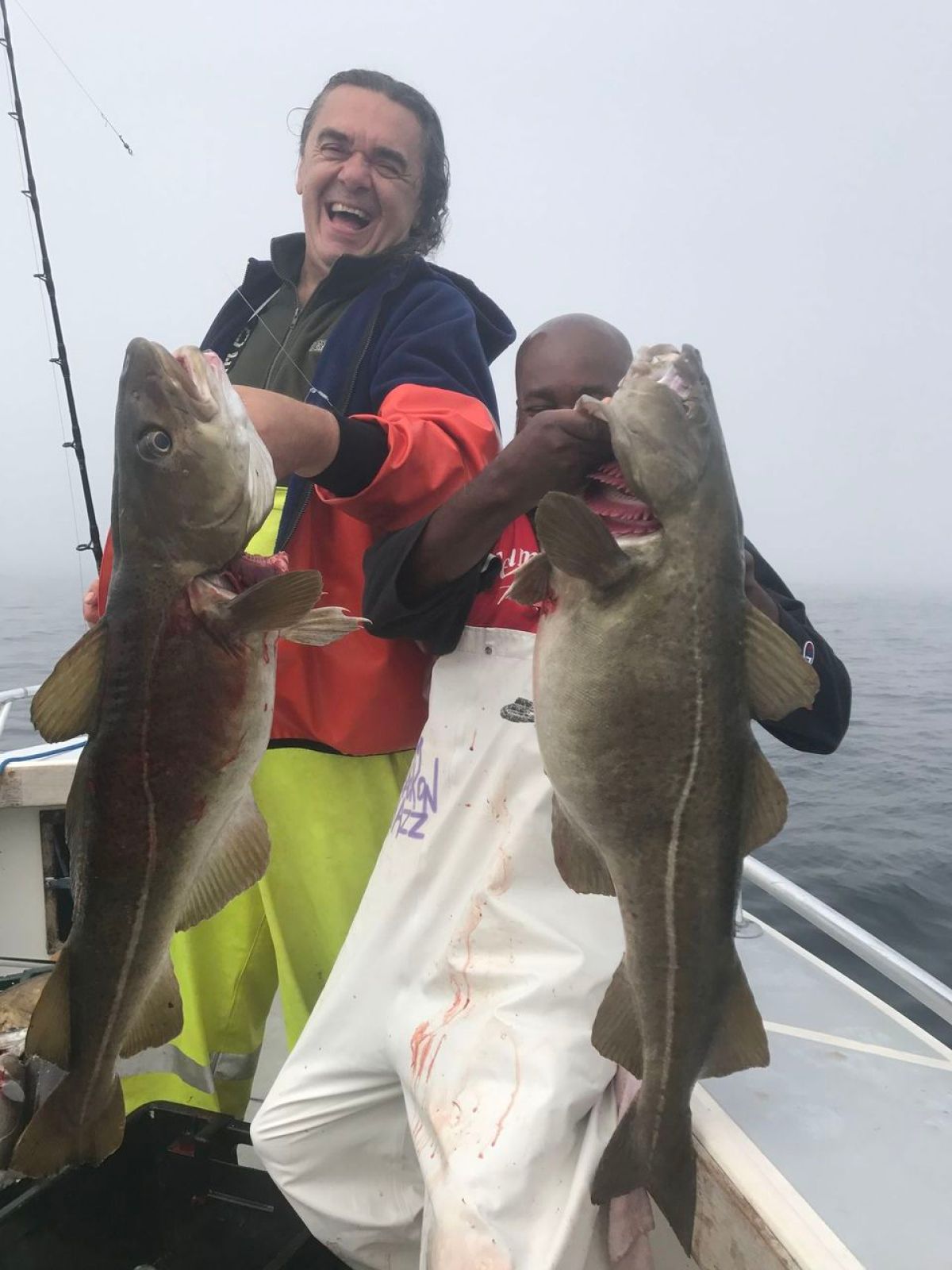 Hermann Baumann holding a fish